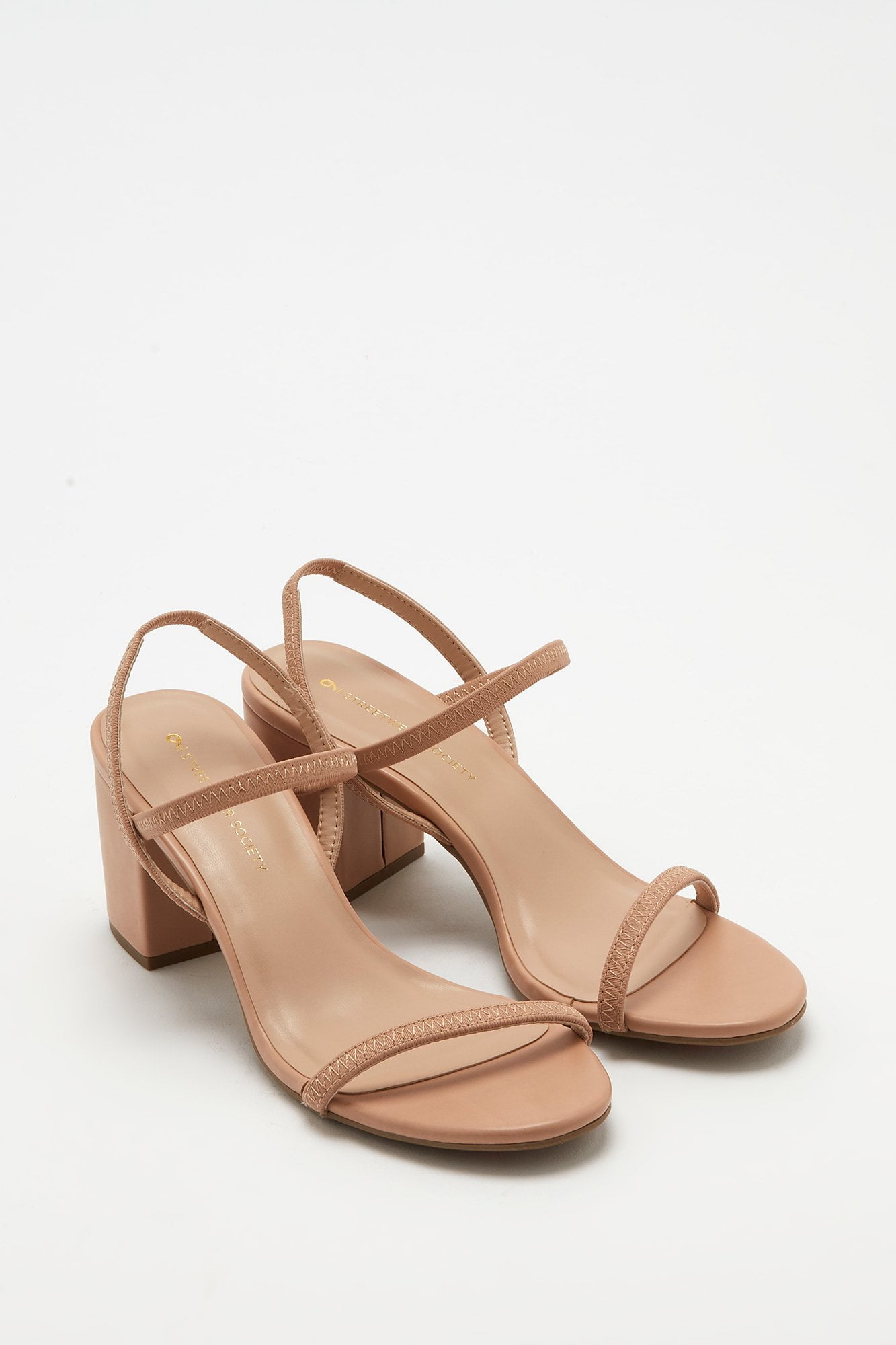 thin strap block heel sandal