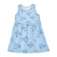 thumbnail image 2 of Girls' Summer Sleeveless Dress Soft Cotton A-Line Dress Blue Flowers Pattern 8Y, 2 of 7
