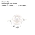 thumbnail image 2 of 365-370nm UV LED Chip 3W DC3.2-3.8V 700mA Purple Ultraviolet Light Emitting Diode Surface Mounted Devices COB Light Bulb Lamp Bead, 2 of 5