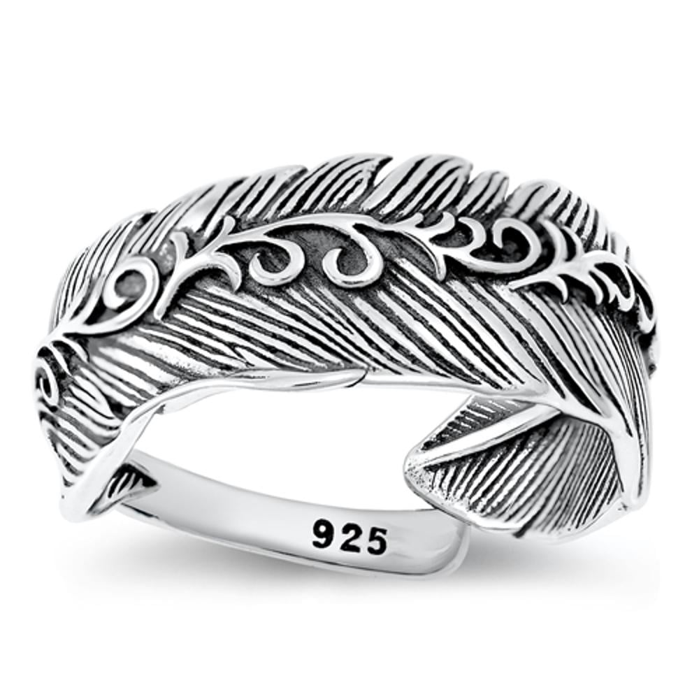 Oxidized Tree of Life Medallion Ring .925 Sterling Silver Band