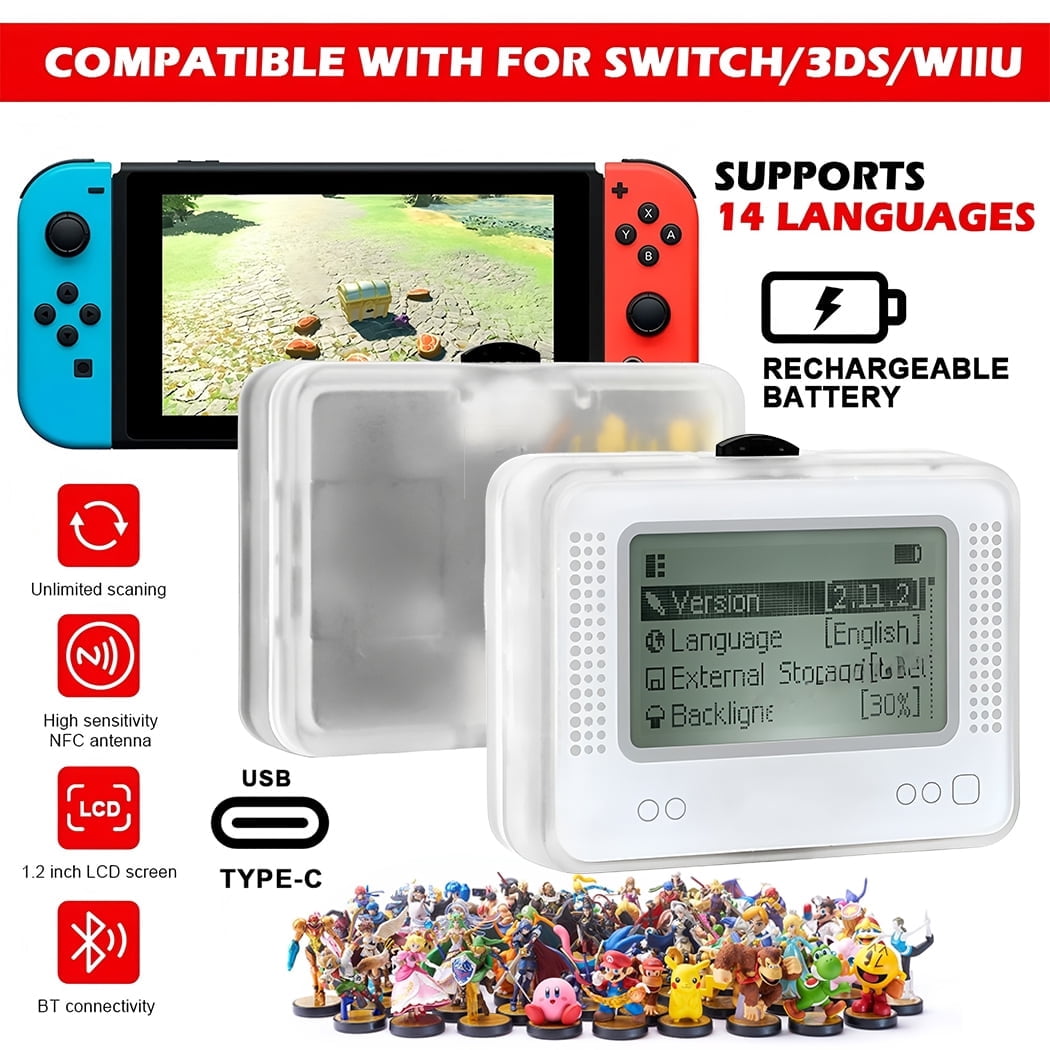 FOR NFC Tag Emulator Unlimited Rewrite Auto UID Regen Compatible with 50+ Games on Nintendo Switch