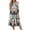 Cyan, variant on Women's Trendy Round Neck Floral Print 3/4 Sleeve Midi Dress, Digital Pattern Casual Dress with Comfortable Everyday Wear,White S