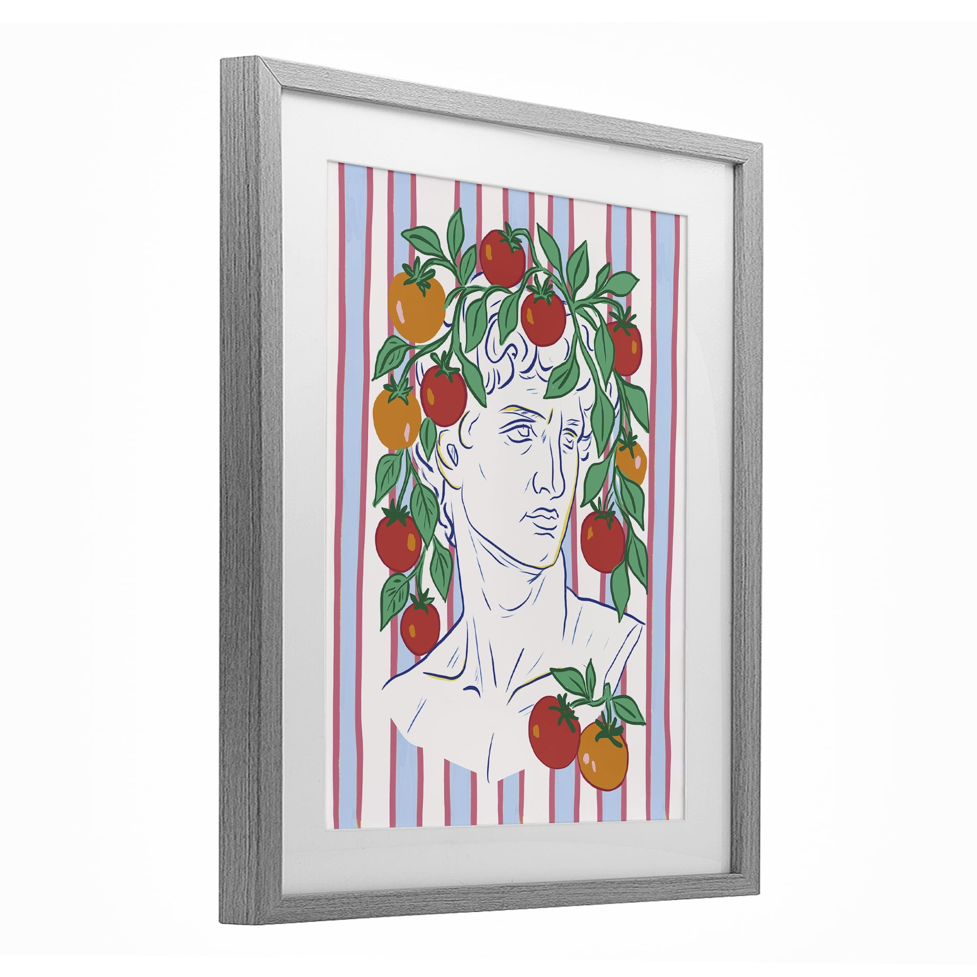 Stupell Industries La Rossa Sculpture Face Gray Framed Print Under Glass, design by Radhika Modi