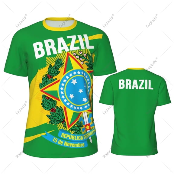 Brazil Flag Men Sports T-shirt Women Tees jersey for Soccer Football Running Bike Tennis Fitness Fans