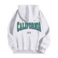 thumbnail image 6 of sususu Mens Hoodies Pullover Graphic Letter Print Hooded Sweatshirt Casual Pullover With Front Pocket Comfortable Streetwear For Daily Wear,White,XL, 6 of 6
