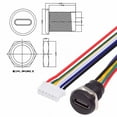 thumbnail image 3 of CY 5pcs/set DIY OEM Type C Female Socket to 6Pin Header Cable Pitch=2.0mm Panel Mount DC 5V/20V PD Power, 3 of 5