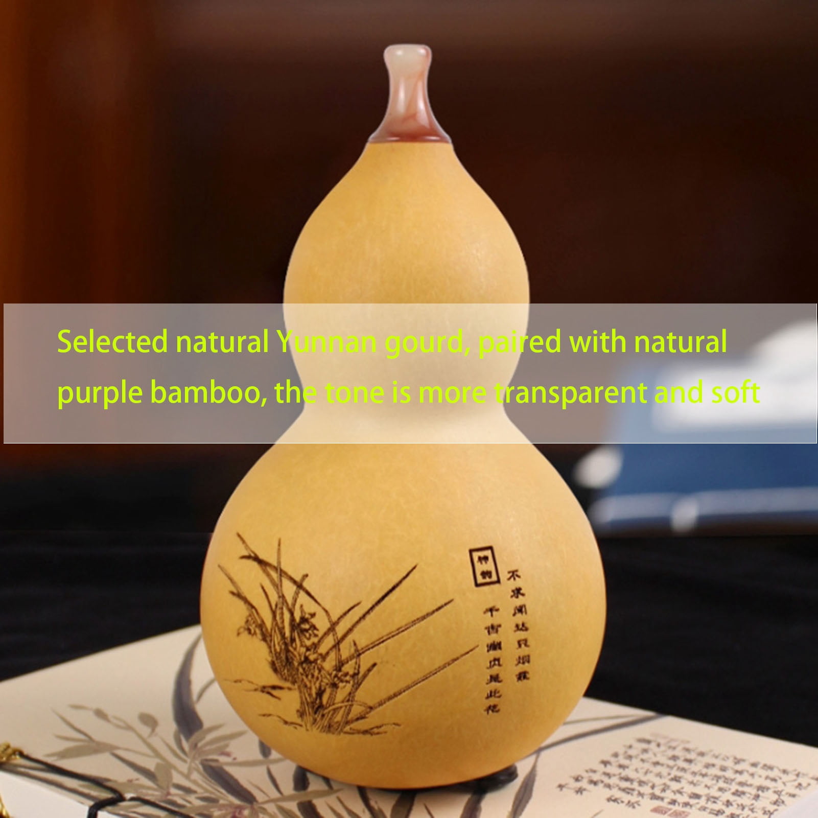 Hulusi Bamboo Pumpkin Flute Ethnic Musical Instrument for Beginners Music Lovers