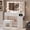 35.4 Inch Golden Handle, variant on UGTOO 35.4" Makeup Vanity Set with LED Mirror & USB Charging - 3 Light Modes, 5 Drawers & Stool, White Modern Dressing Table