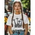 thumbnail image 5 of Women's T-Shirt Black Giraffe Sunglasses Cartoon Funny Animal Short Sleeve Casual Tee Classic Crew Neck T Shirt for Women White, 4XL, 5 of 7