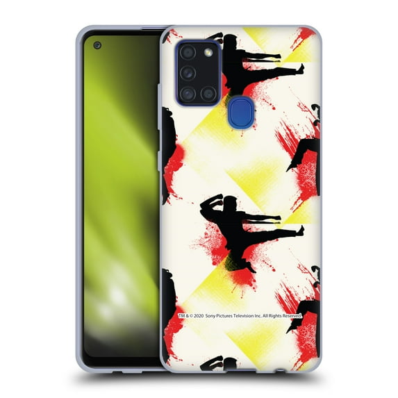 Head Case Designs Officially Licensed Cobra Kai Graphics Kick Pattern Soft Gel Case Compatible with Samsung Galaxy A21s (2020)