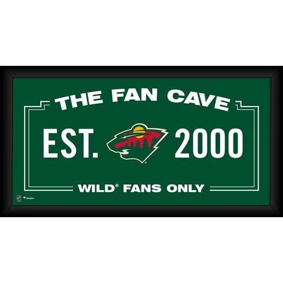 Minnesota Wild Framed 10" x 20" Fan Cave Collage