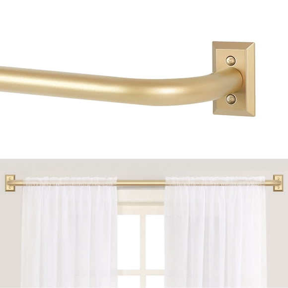 Barra de cortina Tangwin, envuelta en oro, alrededor de 120 a 230 cm, opaca