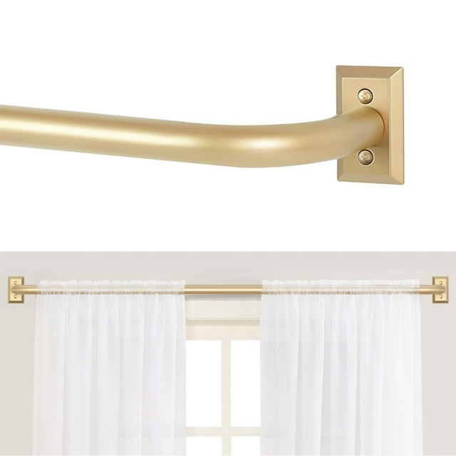 Barra de cortina Tangwin, envuelta en oro, alrededor de 120 a 230 cm, opaca