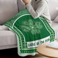 thumbnail image 5 of Throw Blanket Fleece Throw Blanket 50x80in, Irish Festival Celtic Knots Lucky Shamrock Soft Lightweight Bed Blankets Stripe Fuzzy Couch Blankets for All Season, 5 of 9