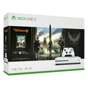 Angle View: Refurbished Microsoft Xbox One S 1TB Tom Clancy's The Division 2 Console Bundle, White, 234-00872