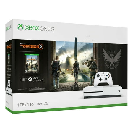 Microsoft Xbox One S 1TB Tom Clancy's The Division 2 Console Bundle, White, 234-00872