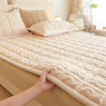 thumbnail image 5 of SHEIGUANNI Thick Flannel Mattress Pad - Queen Size 70.87x78.74Inch, Non-Slip Bottom, Machine Washable, Winter Warmth & Feather Cotton Layer, Foldable for Storage​​，Khaki, 5 of 7