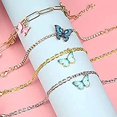thumbnail image 3 of Nvzi 1 pulsera de tobillo para mujer con diseño de mariposa, cadena de tobillo ajustable para playa de verano para mujer, el mejor regalo para familiares y amigos en Navidad (A), 3 of 5