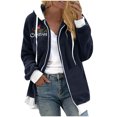 thumbnail image 2 of AOOCHASLIY Christmas Women Coat Christmas Fashion Women's Zipper V-Neck Pullover Tops Long Sleeve Hooded Blouse Sweatshirt, 2 of 4