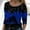 Blue, variant on Okbop Cropped Tank Tops for Women,Fashion Casual Printing Round Neck Long Sleeve Loose T-Shirt Autumn Pullover White Blouse Crewneck Sweatshirt Women