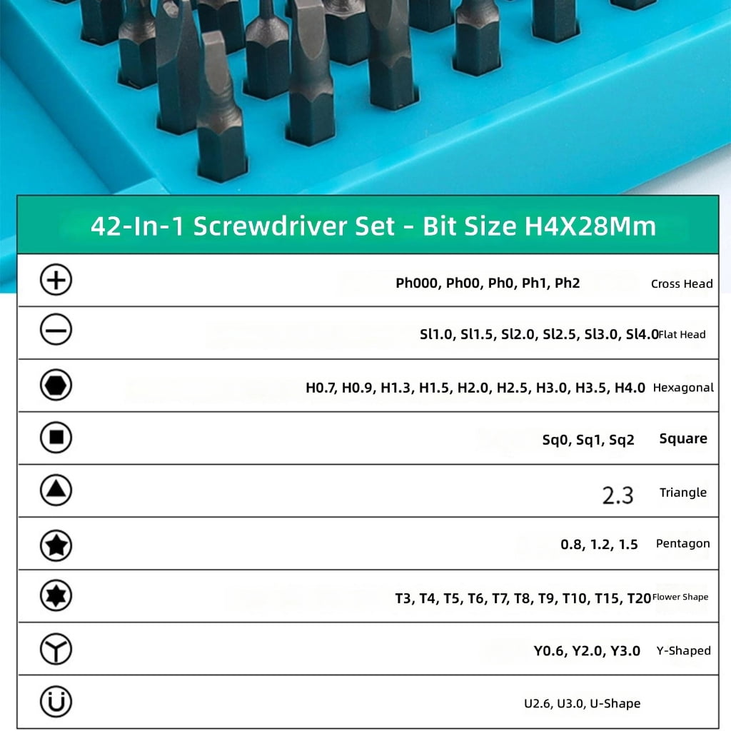 With Powerful Motor For Home And Professional Repair 42 In 1 Electric Screwdriver Set