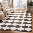 thumbnail image 2 of SAFAVIEH Dhurries Warren Geometric Area Rug, Brown/Ivory, 7' x 7' Square, 2 of 8