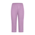 thumbnail image 4 of Kiijoy Girls Rhinestone Cropped Yoga Pants High Rise Athletic Stretch Capris, Sizes 8-9, 4 of 6