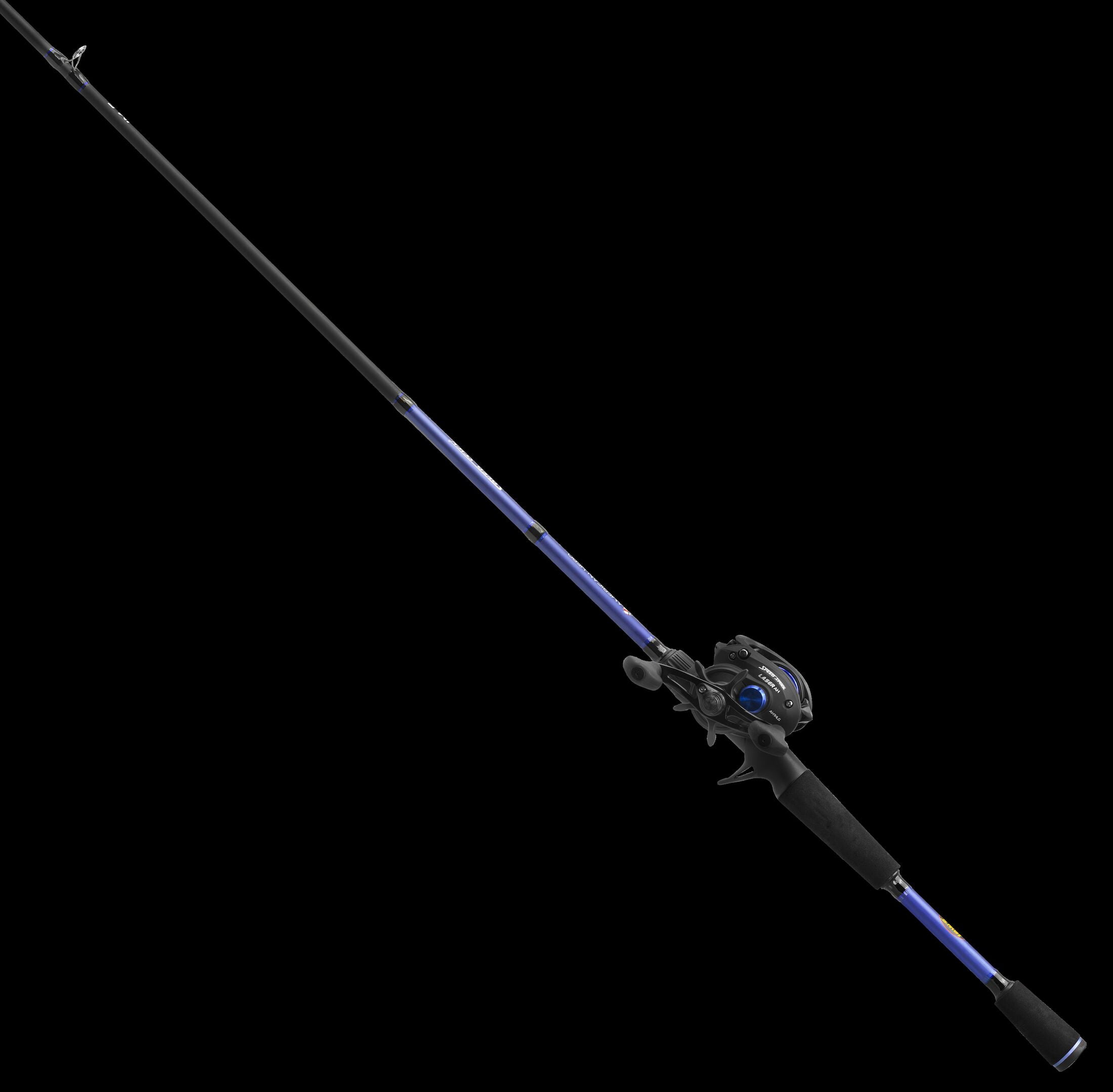 Lew's American Hero Baitcast Reel and Fishing Rod Combo, 7-Foot Rod,  Left-Hand Retrieve, Black/Blue