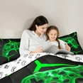 thumbnail image 5 of Castle Fairy Green Gamepads 3 Pieces Queen Comforter Set,3D Geometric Ultra Soft Bedding Sets,Video Game Bedding Comforter Set,Luxury Boys Bedroom Decor,Reversible, 5 of 8