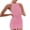 Pink, variant on Sngxgn Women's Fall Elegant Dress Long Sleeve Crewneck Tie Waist Slim Rib Knit Slit Bodycon Midi Dress(Pink,M)
