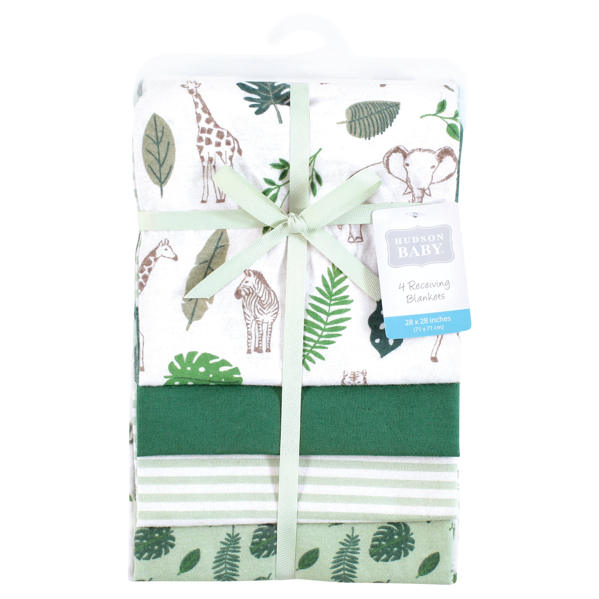 Hudson Baby Unisex Baby Cotton Poly Flannel Receiving Blankets, Jungle, One Size