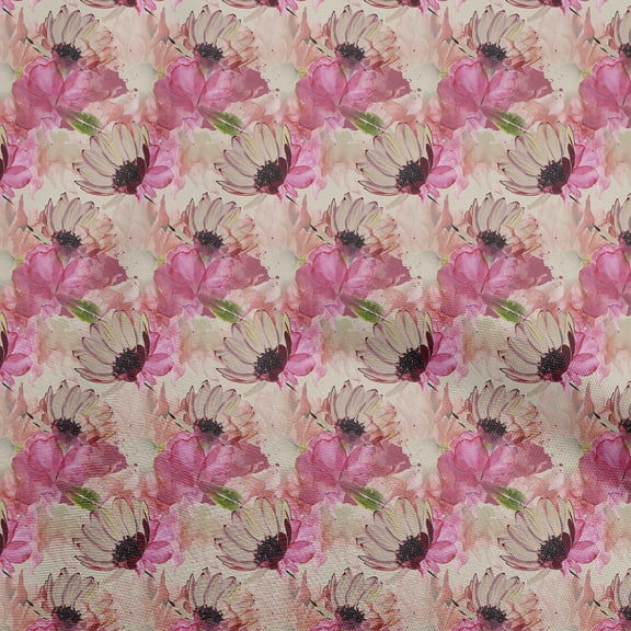 oneOone Georgette Viscose Pink Fabric Florals Sewing Craft Projects Fabric Prints By Yard 42 Inch Wide-5E