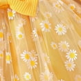 thumbnail image 7 of Cowsor Baby Girls Long Sleeve Round Neck Dress Set Daisy Print Delicate Trim Bow Decor 2 Piece Outfit with Headband for 6 Months to 3 Years Old Fall Winter Wear, 7 of 7