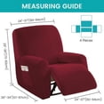 thumbnail image 2 of SHANNA Velvet Oversized Stretch Recliner Sofa Cover Furniture Cover 4 Pieces 1 Seat with Stretch Bottom and Side Pockets Washable,(Wine Red), 2 of 9
