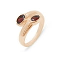 thumbnail image 1 of LBG British Made 18k Rose Gold Natural Garnet Womens Band Ring - 33 size options - Size 8, 1 of 6