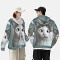 thumbnail image 4 of Fotbe Funny Cat Chaqueta con Protección Solar UPF 50+ para Hombre y Mujer, Camisa con Capucha y Bolsillos-Small, 4 of 7