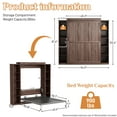 thumbnail image 5 of WIILAYOK Queen Size Murphy Bed Cabinet in Walnut with 5-Tier Storage Shelves, Foldable Platform Bed Wall Cabinet Bedframe for Small Space, Bedroom, Guest Room, 5 of 10