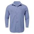 thumbnail image 3 of Kids Linen Button Down Shirts, Solid Long Sleeve Casual Tops for Spring & Summer, 3-14Y, 3 of 5