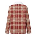 thumbnail image 4 of Winter Warm Plus Size Jackets for Womens Fashion Zip Up Plaid Printed Fashionable Long Sleeved Pocket Composite Plush Button Coat, 4 of 5