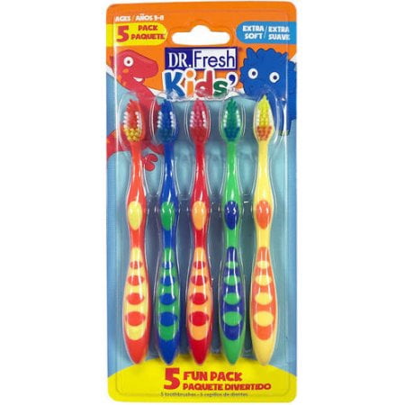 Pack of 5 Dr. Fresh Kids' Extra Soft Toothbrushes (2 (Best Type Of Toothbrush)