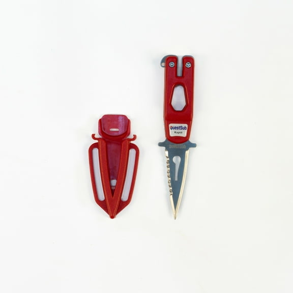 Questsub Rapid Spearfishing, Freediving and diving knife Red 420 Stainless Steel
