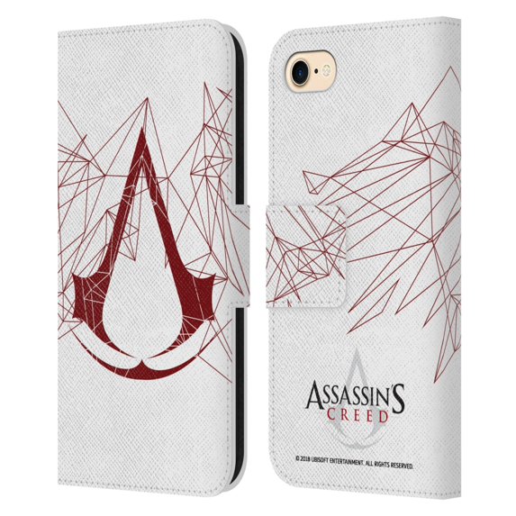 Head Case Designs Officially Licensed Assassin's Creed Logo Geometric Leather Book Wallet Case Cover Compatible with Apple iPhone 7 / 8 / iPhone SE 2020