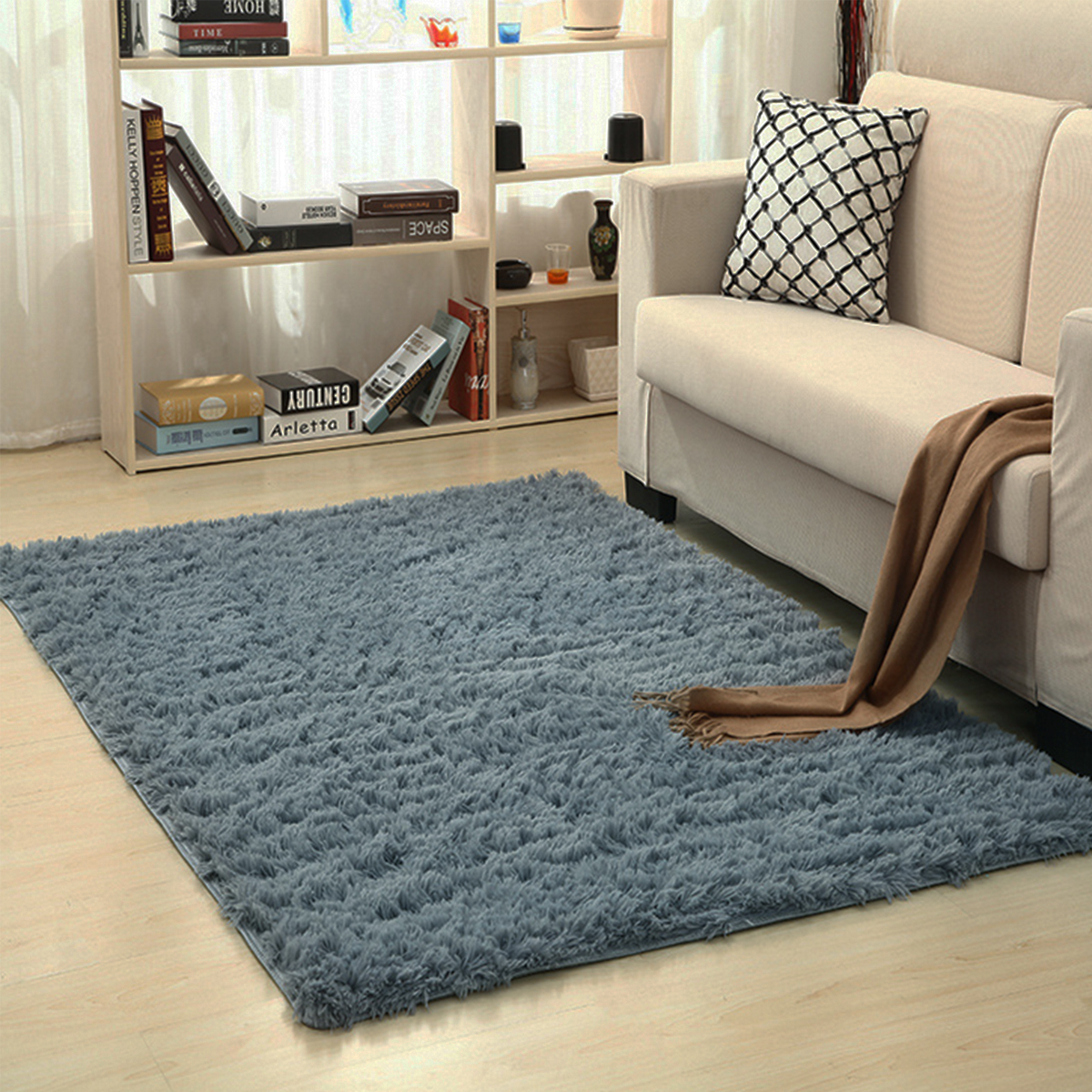 Super Soft Indoor Modern Shag Area Silky Smooth Fur Rugs Fluffy Rugs