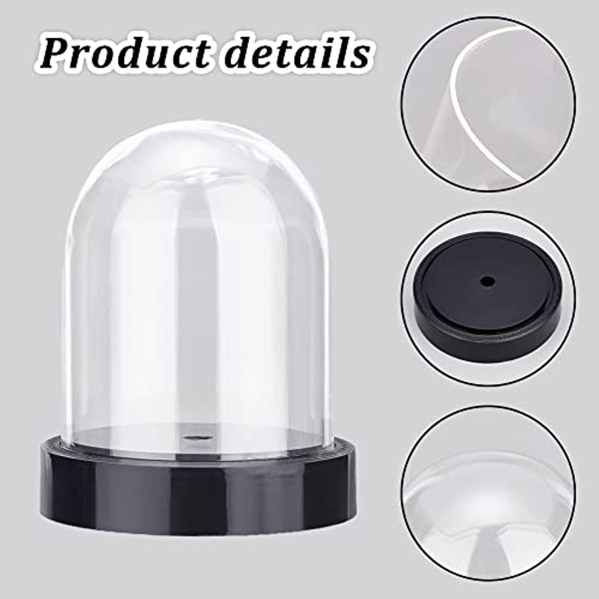 Plastic Dome Case Display Centerpiece With Clear Base DIY Favor Cake Topper  Domes 