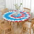 thumbnail image 3 of Colorful Tie Dye Mandala Pattern Round Fitted Tablecloth with Elastic Edge,Dining Table Cover Waterproof,Outdoor Round Tablecloth for Camping,Dining,Indoor and Outdoor, 3 of 7