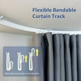 thumbnail image 5 of Room Divider Ceiling Mounted Curtains Track Sets Extra Wide Blackout Curtain Flexible Tracks for Bedroom Privacy Partition Separator, 1 Panel Grey Drape and White Rail, W8.3 x H8ft, 5 of 13