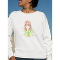 thumbnail image 2 of Manga Girl Flirty Smile Sweatshirt Women -Image by Shutterstock, Female 3X-Large, 2 of 4