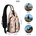 thumbnail image 5 of Sling Backpack,Fun Halloween Pattern Crossbody Bag with Water Bottle Holder,Waterproof Sling Bag for Men/Women with Chest Phone Holder for Hiking,Travel, 5 of 6
