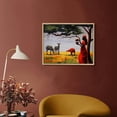 thumbnail image 2 of WERPE African Wall Art for Living Room, Landscape of Black Women with Baby Canvas Prints, African Elephant and Giraffe Under The Tree in The Field, Africa Paintings Decor, 2 of 4