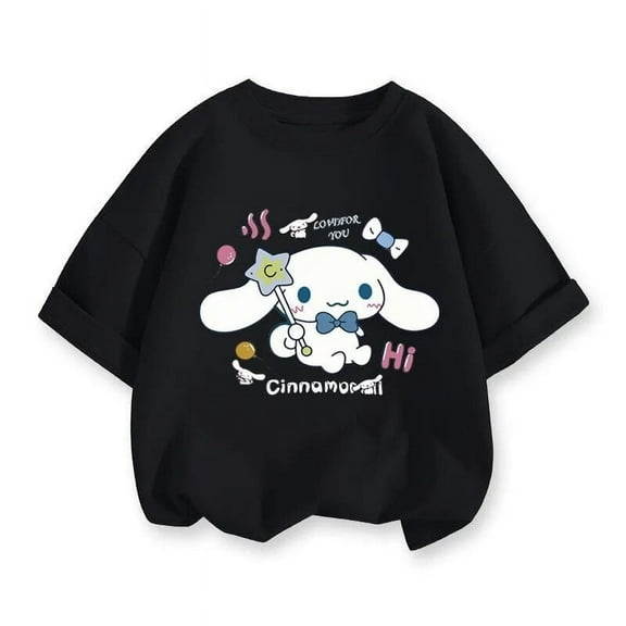 Kawaii Sanrioed Cinnamoroll Kids T Shirt Kids Boys Girls Summer Cartoon Tops Short Sleeve Clothes Shirts Children's Clothing
